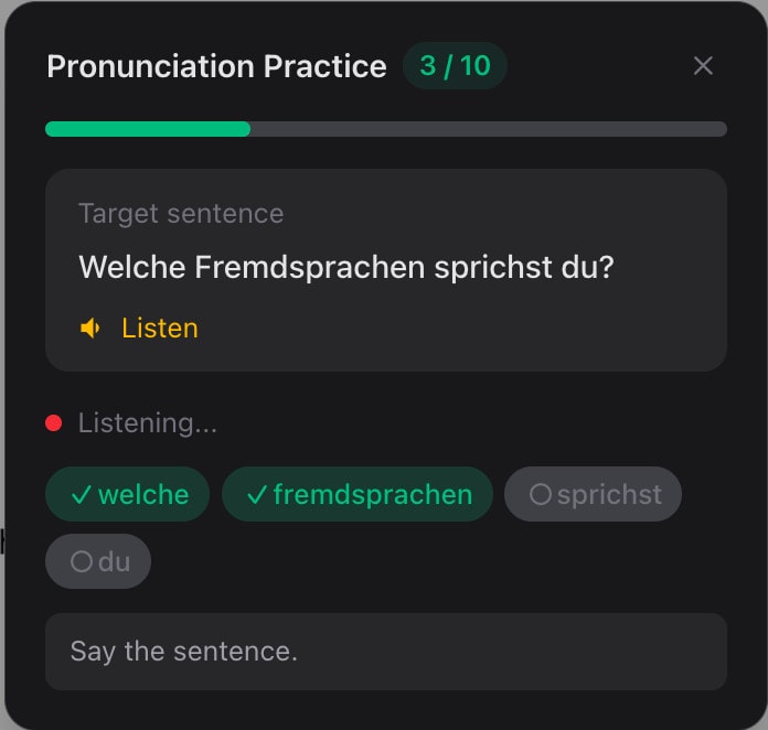 Pronunciation practice